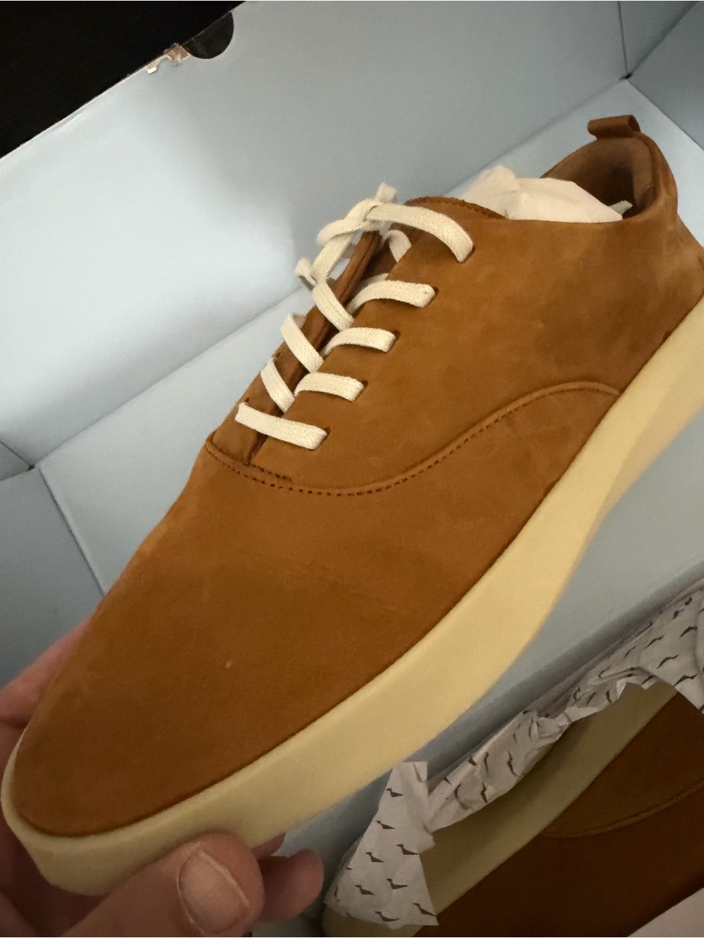 Men's Low-Profile Suede Sneaker in Chestnut